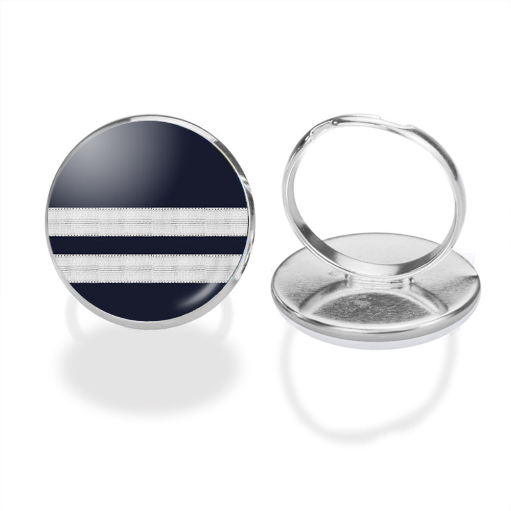 Pilot Epaulettes (Silver) 2 Lines Designed Rings