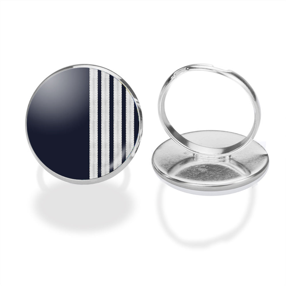 Special Silver Pilot Epaulettes 4 Lines Designed Rings