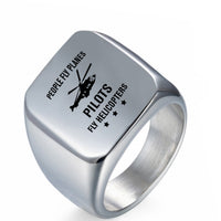 Thumbnail for People Fly Planes Pilots Fly Helicopters Designed Men Rings