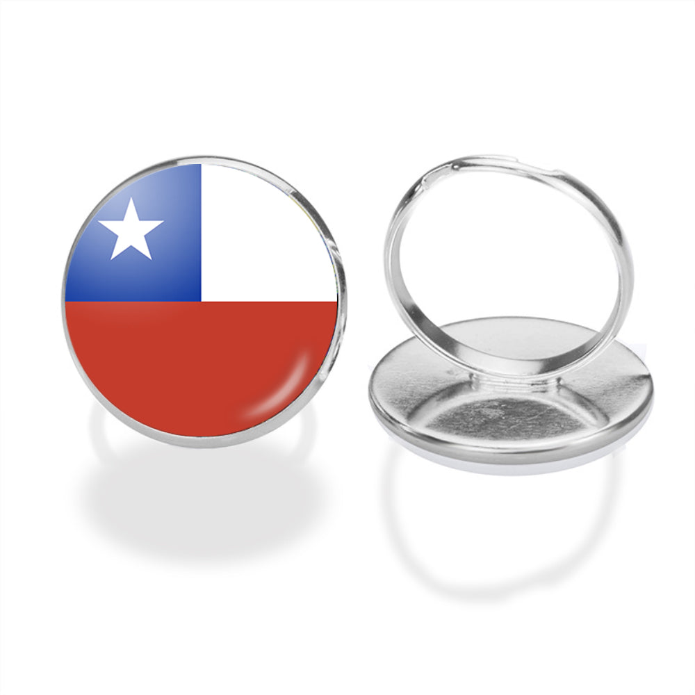 Chile Flag Designed Rings