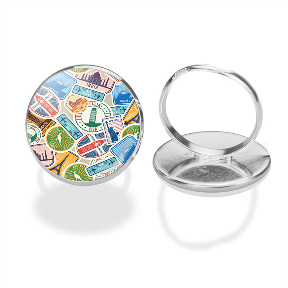 Travel Stickers Designed Rings