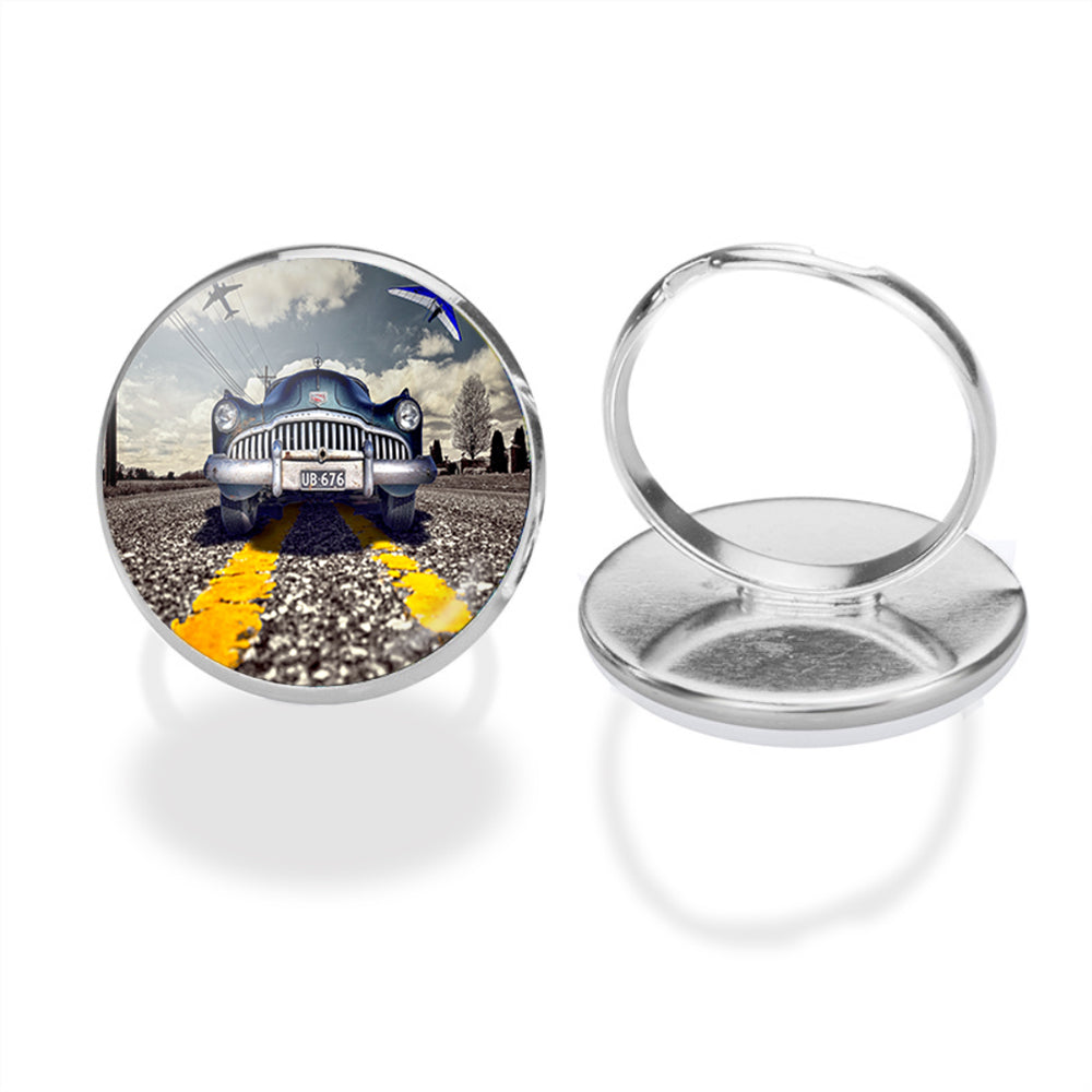 Old Car and Planes Designed Rings