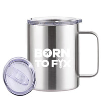 Thumbnail for Born To Fix Airplanes Designed Stainless Steel Laser Engraved Mugs