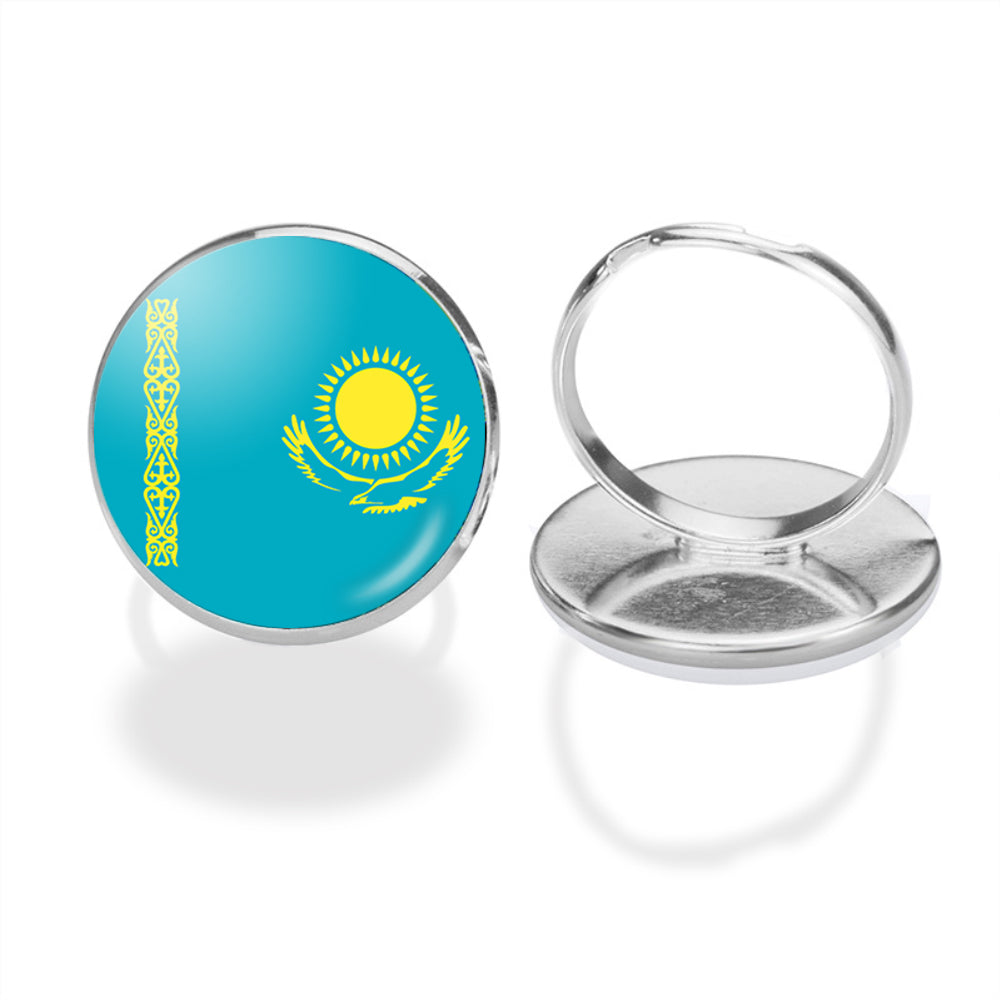 Kazakhstan Flag Designed Rings