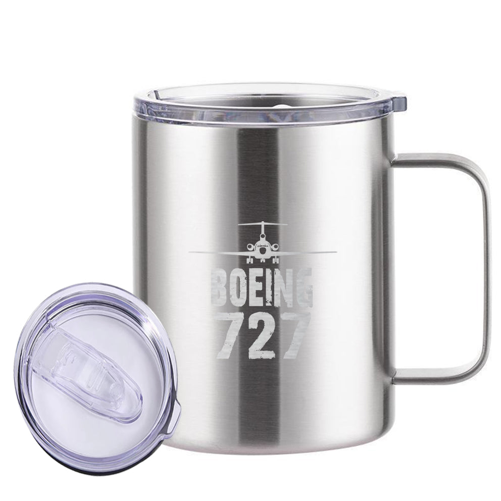 Boeing 727 & Plane Designed Stainless Steel Laser Engraved Mugs