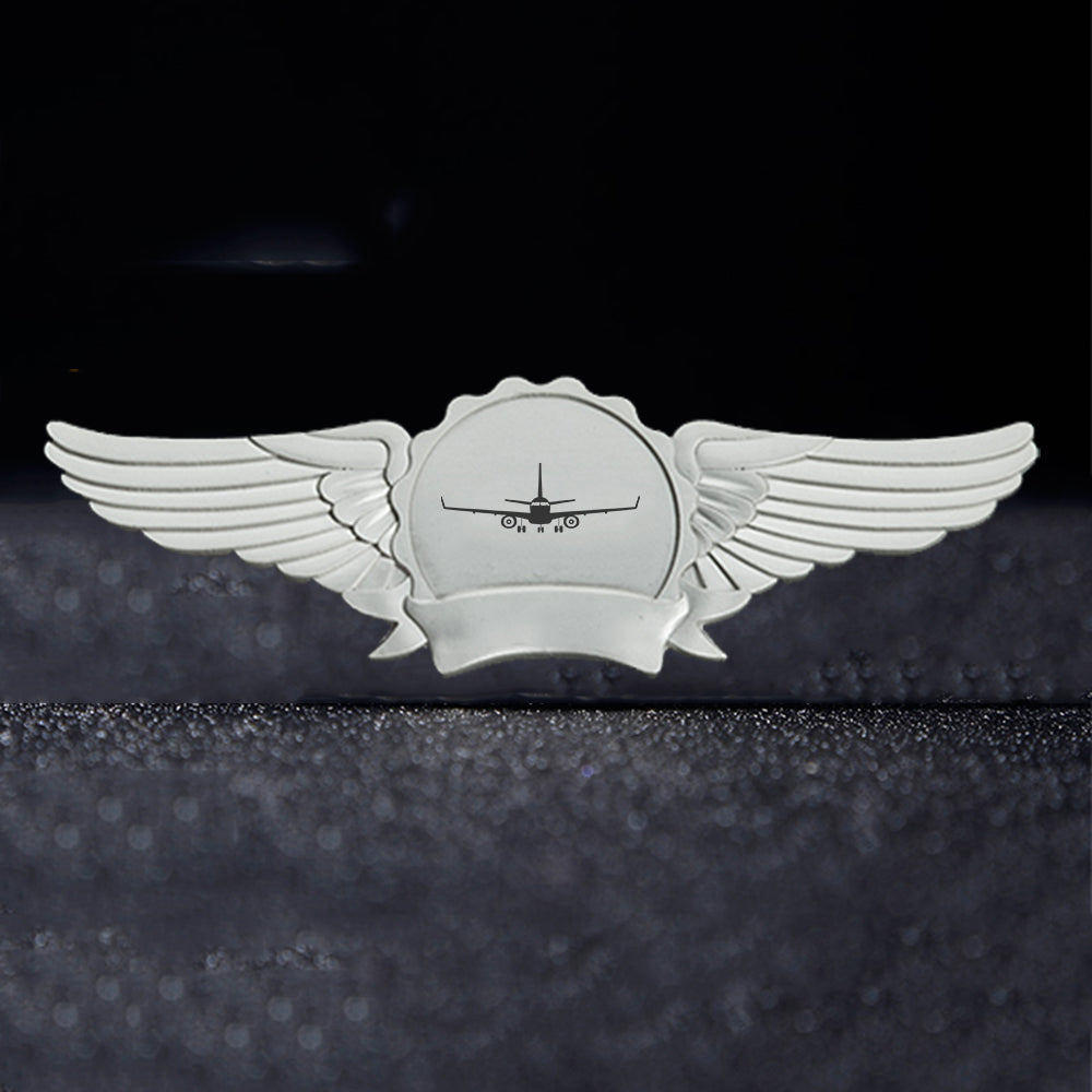 Embraer E-190 Silhouette Plane Designed Badges