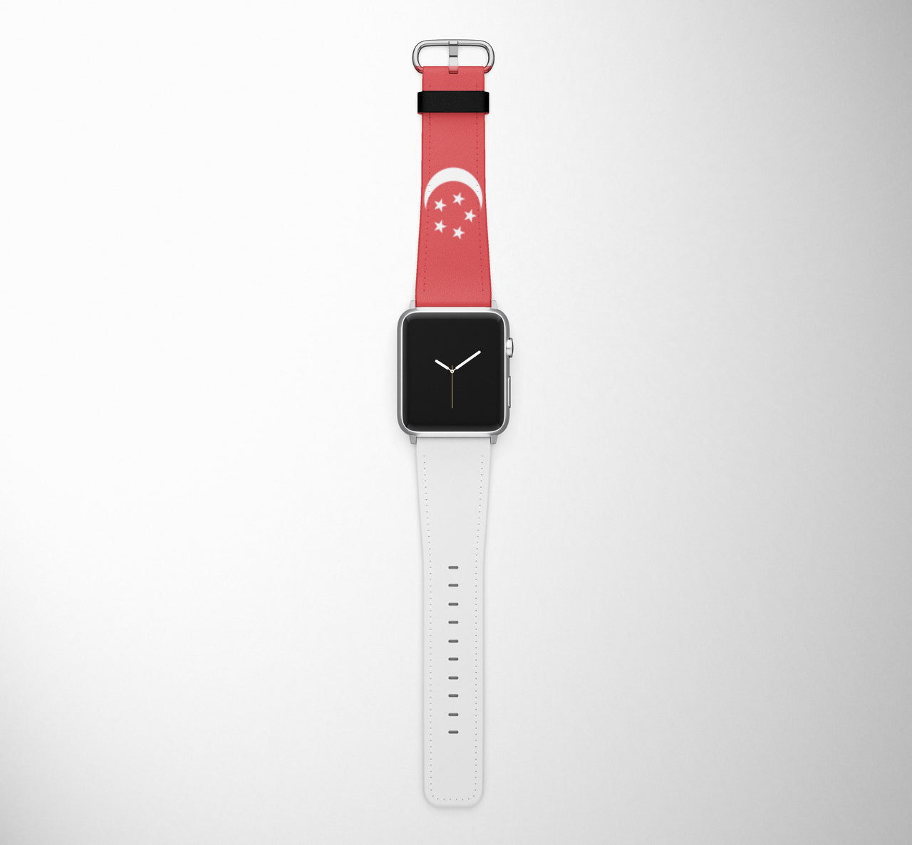 Singapore Flag Designed Leather Apple Watch Straps