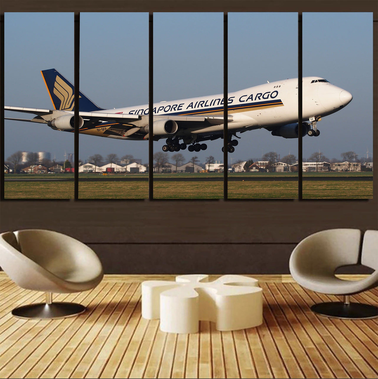 Singapore Airlines Cargo Boeing 747 Printed Canvas Prints (5 Pieces) Aviation Shop 