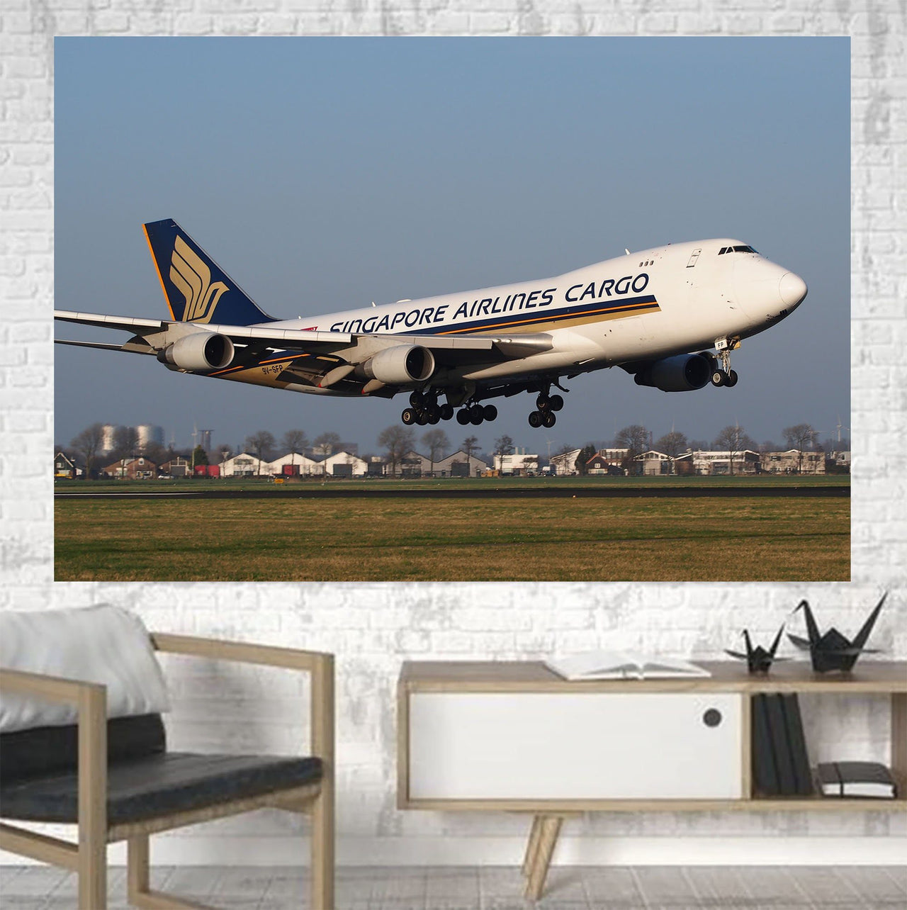 Singapore Airlines Cargo Boeing 747 Printed Canvas Posters (1 Piece) Aviation Shop 
