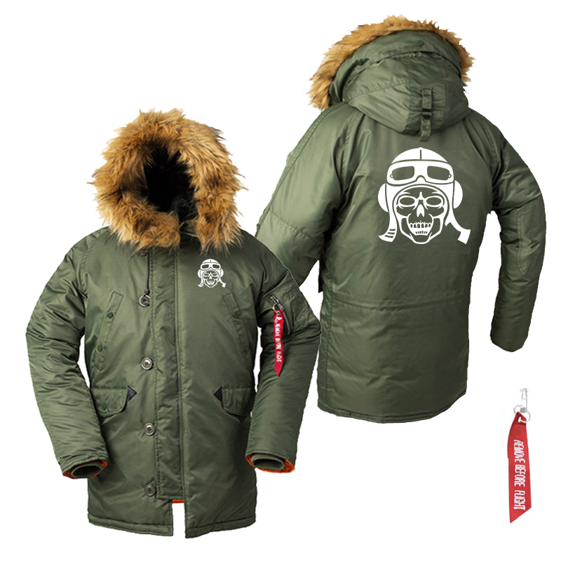 Skeleton Pilot Designed Parka Bomber Jackets