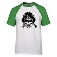 Thumbnail for Skeleton Pilot Silhouette Designed Raglan T-Shirts