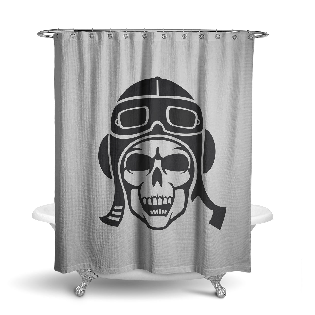 Skeleton Pilot Designed Shower Curtains