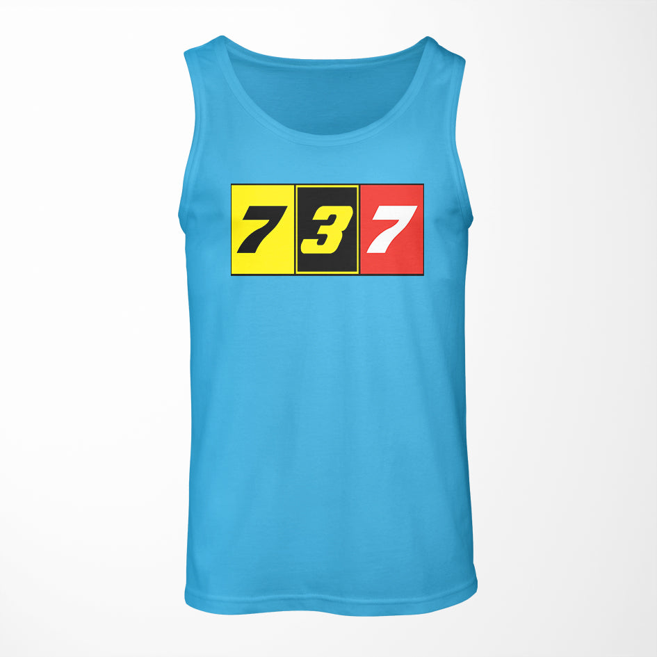 Flat Colourful 737 Designed Tank Tops