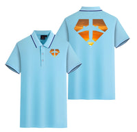 Thumbnail for Supermen of The Skies (Sunset) Designed Stylish Polo T-Shirts (Double-Side)