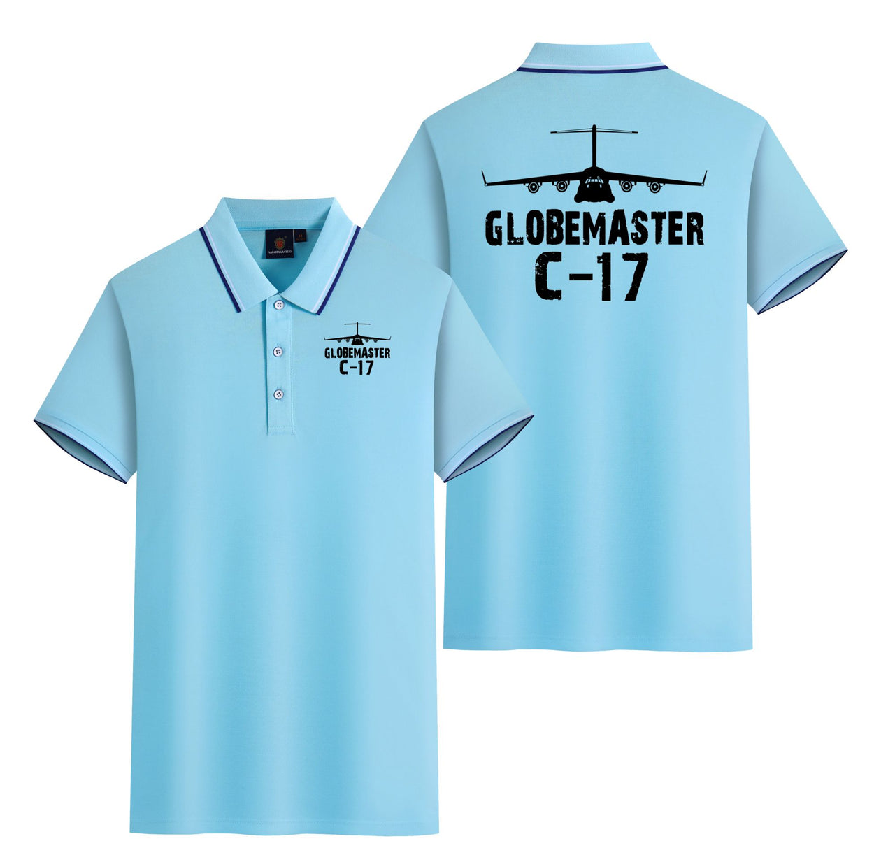 GlobeMaster C-17 & Plane Designed Stylish Polo T-Shirts (Double-Side)