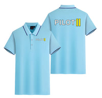 Thumbnail for Pilot & Stripes (2 Lines) Designed Stylish Polo T-Shirts (Double-Side)