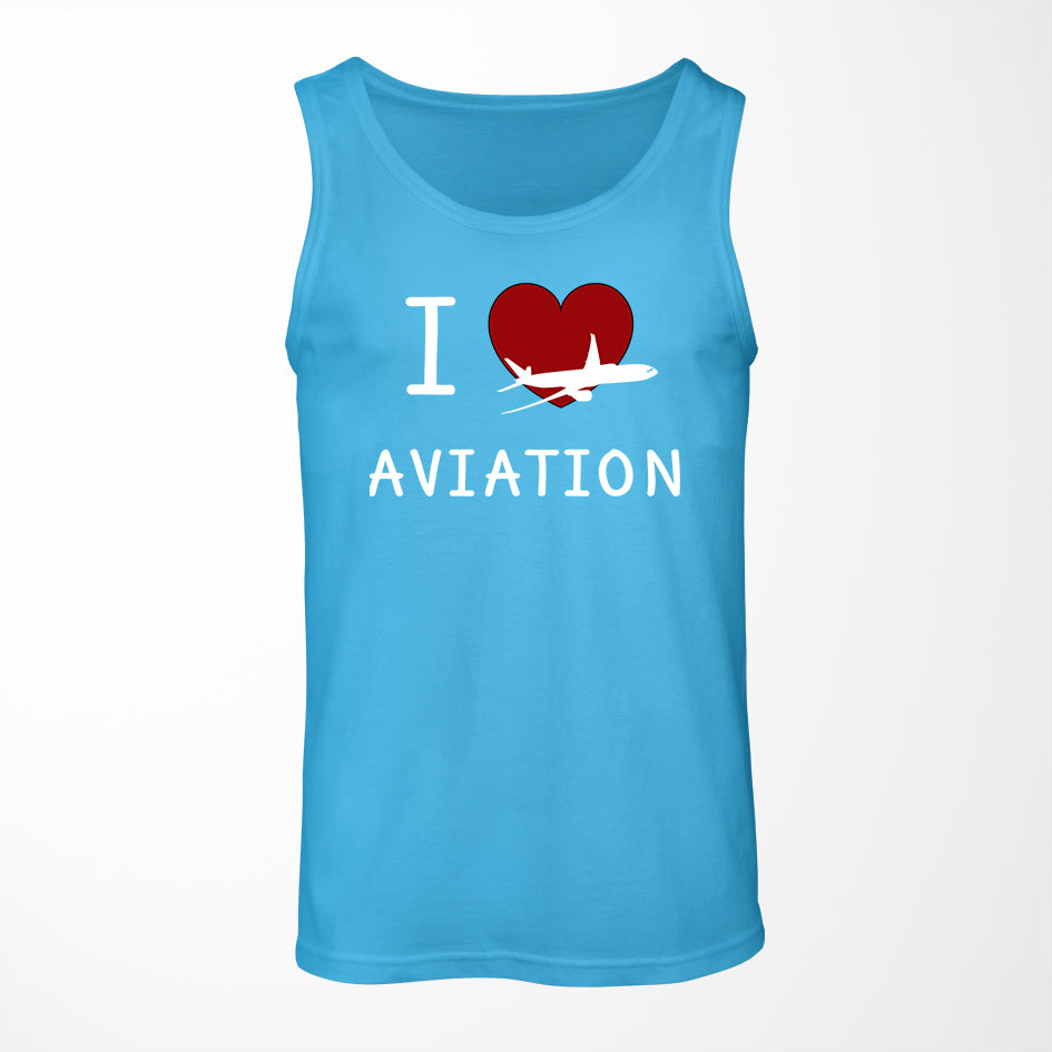 I Love Aviation Designed Tank Tops