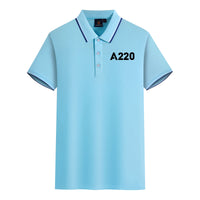 Thumbnail for A220 Flat Text Designed Stylish Polo T-Shirts