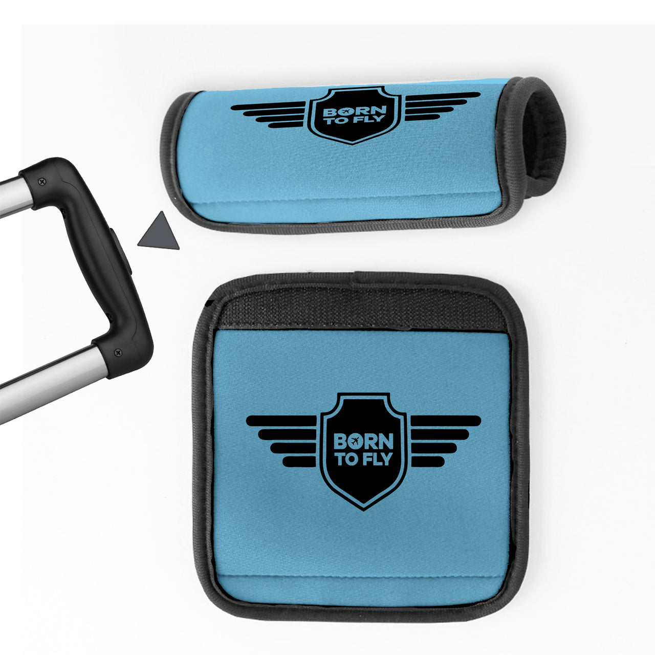 Born To Fly & Badge Designed Neoprene Luggage Handle Covers