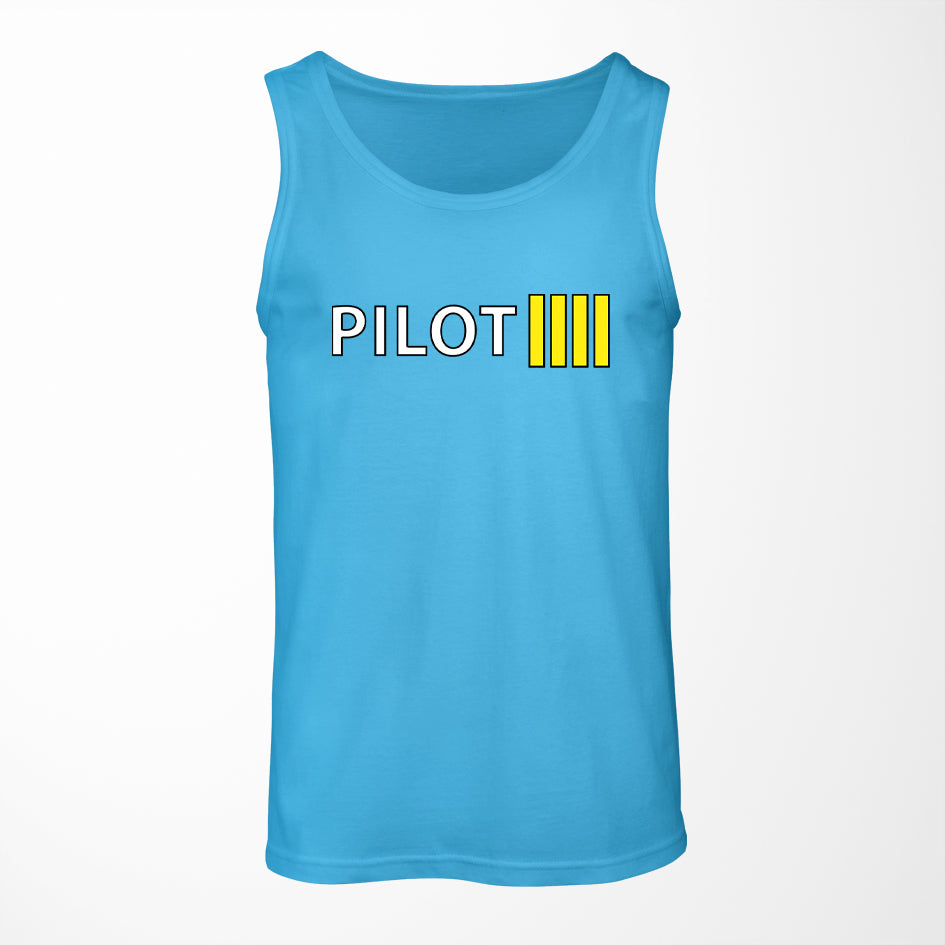 Pilot & Stripes (4 Lines) Designed Tank Tops