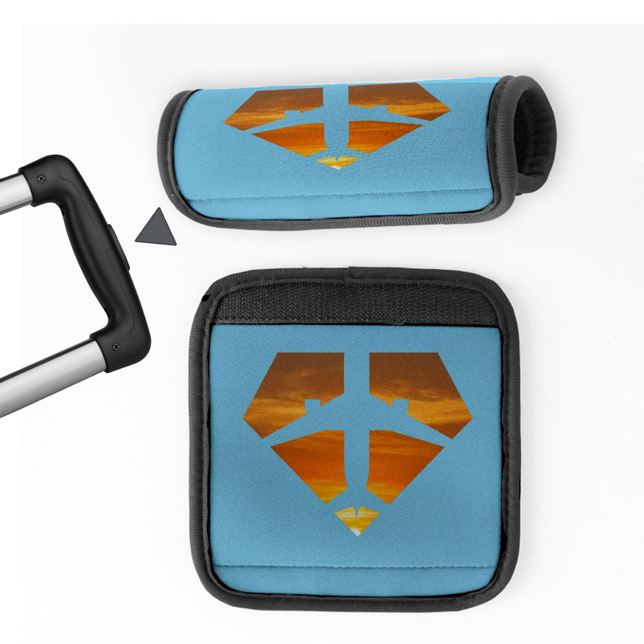 Supermen of The Skies (Sunset) Designed Neoprene Luggage Handle Covers