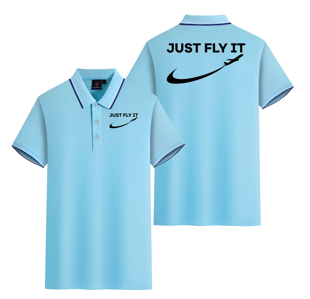 Just Fly It 2 Designed Stylish Polo T-Shirts (Double-Side)