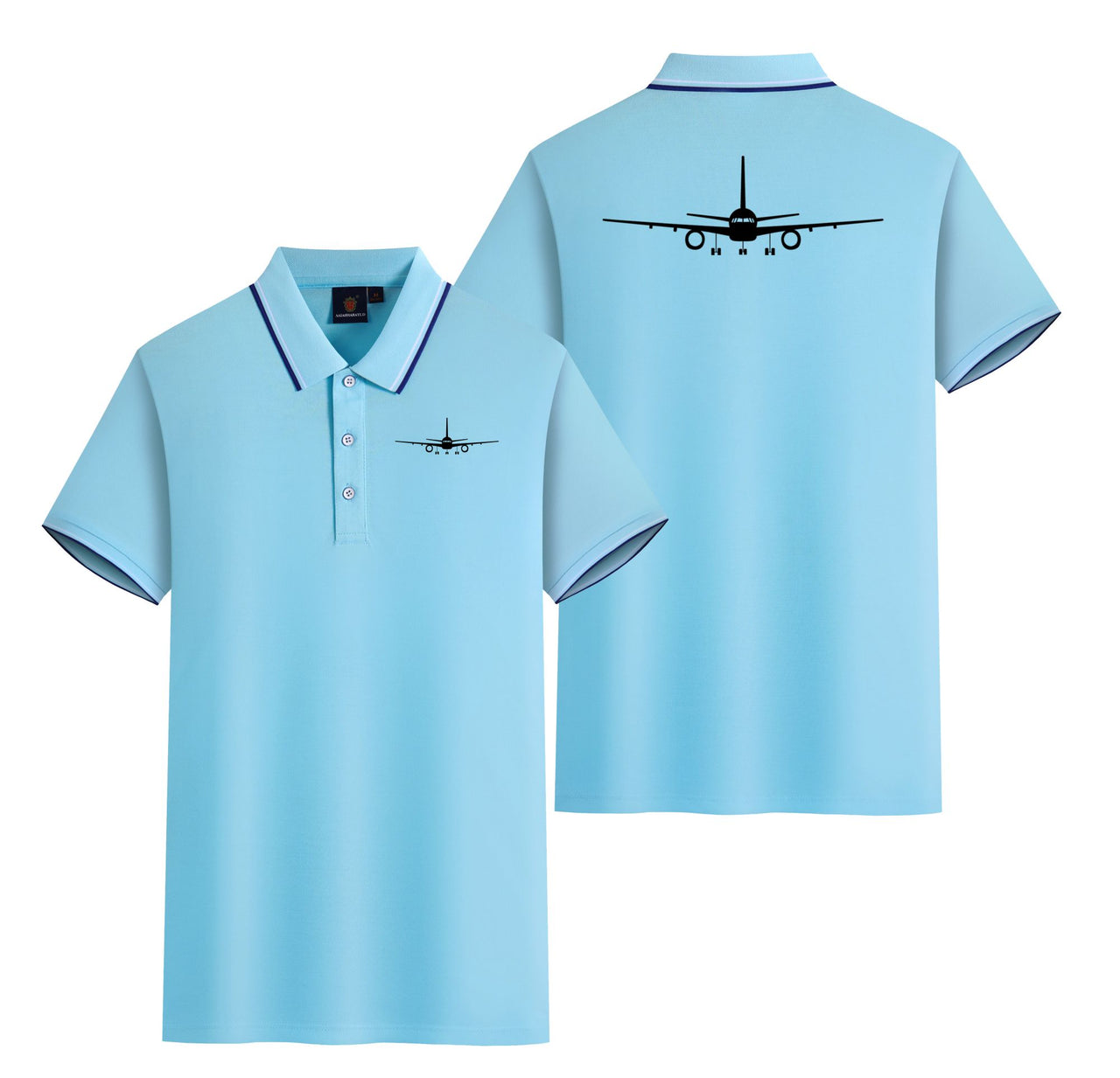 Boeing 757 Silhouette Designed Stylish Polo T-Shirts (Double-Side)