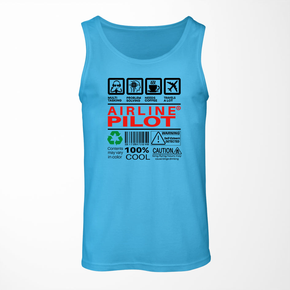 Airline Pilot Label Designed Tank Tops