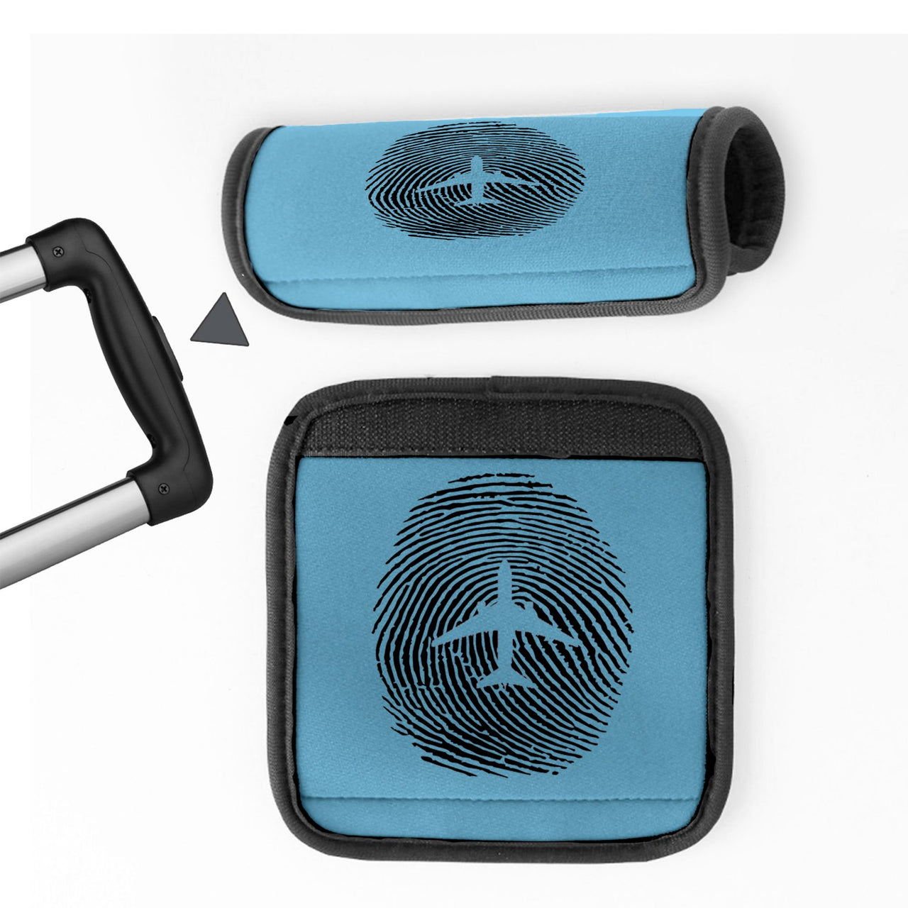 Aviation Finger Print Designed Neoprene Luggage Handle Covers