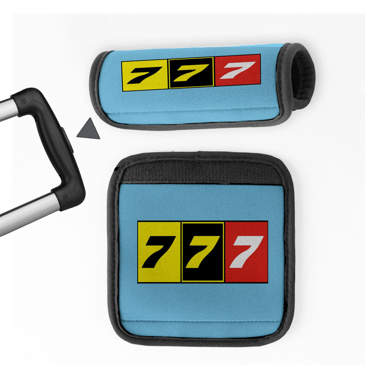 Flat Colourful 777 Designed Neoprene Luggage Handle Covers