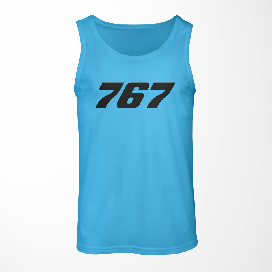 767 Flat Text Designed Tank Tops