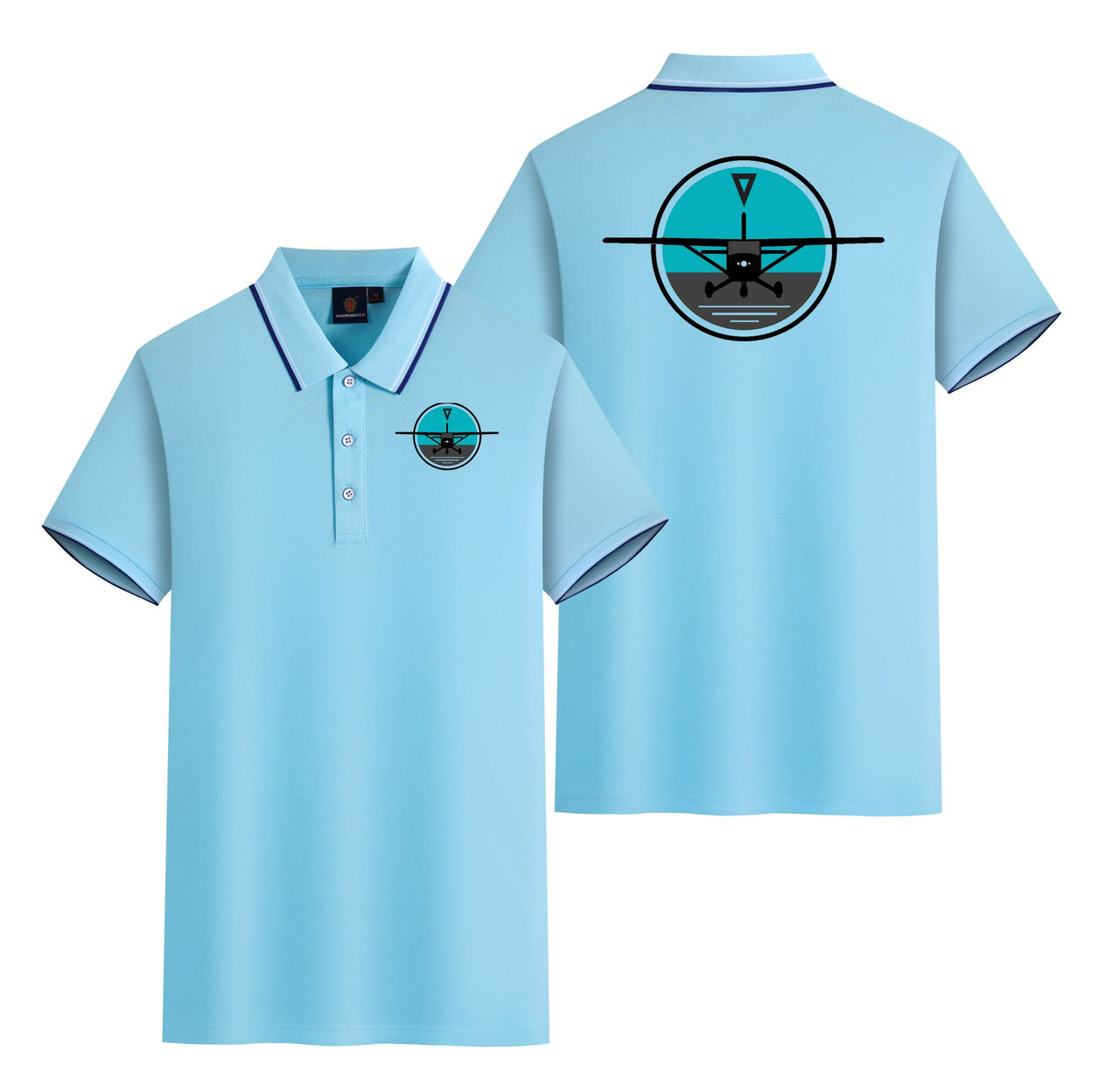 Cessna & Gyro Designed Stylish Polo T-Shirts (Double-Side)
