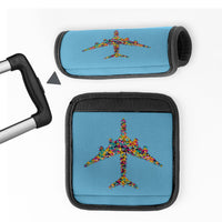 Thumbnail for Colourful Airplane Designed Neoprene Luggage Handle Covers