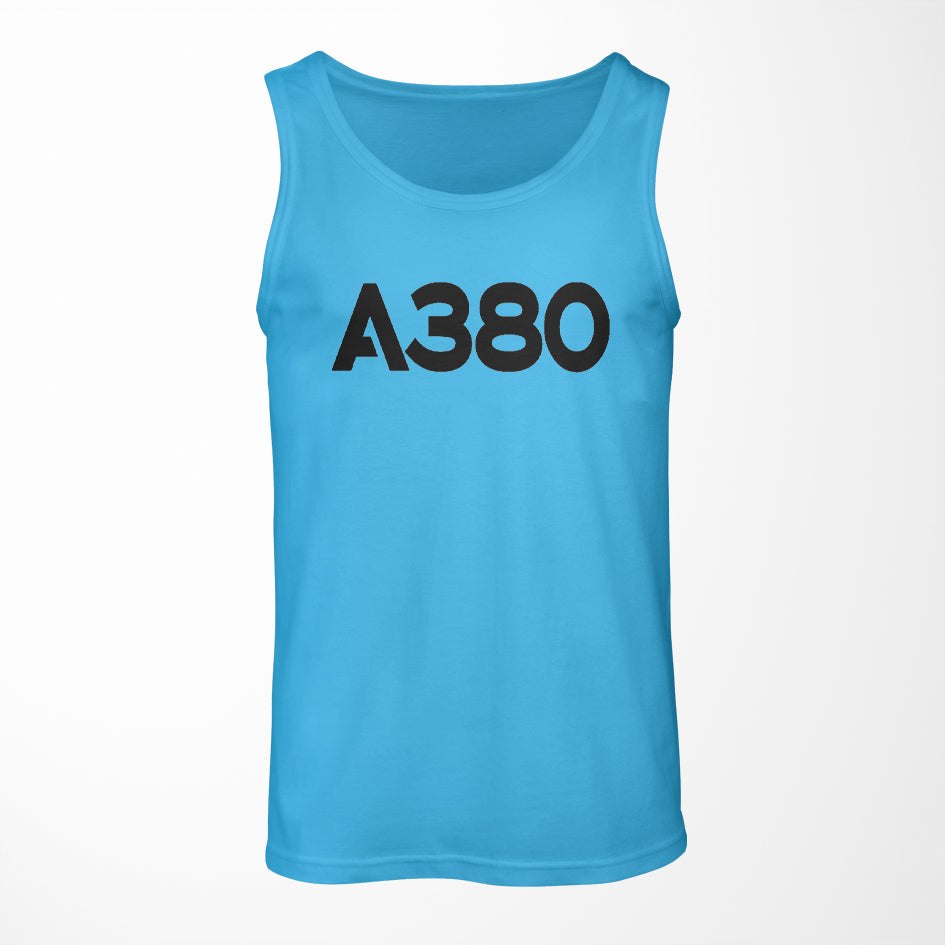 A380 Flat Text Designed Tank Tops