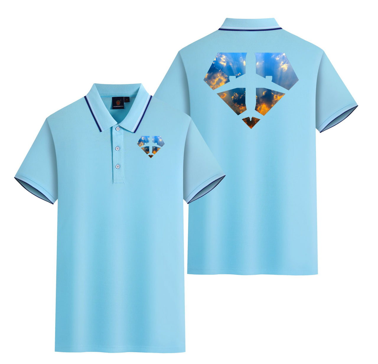 Supermen of The Skies (Sunrise) Designed Stylish Polo T-Shirts (Double-Side)