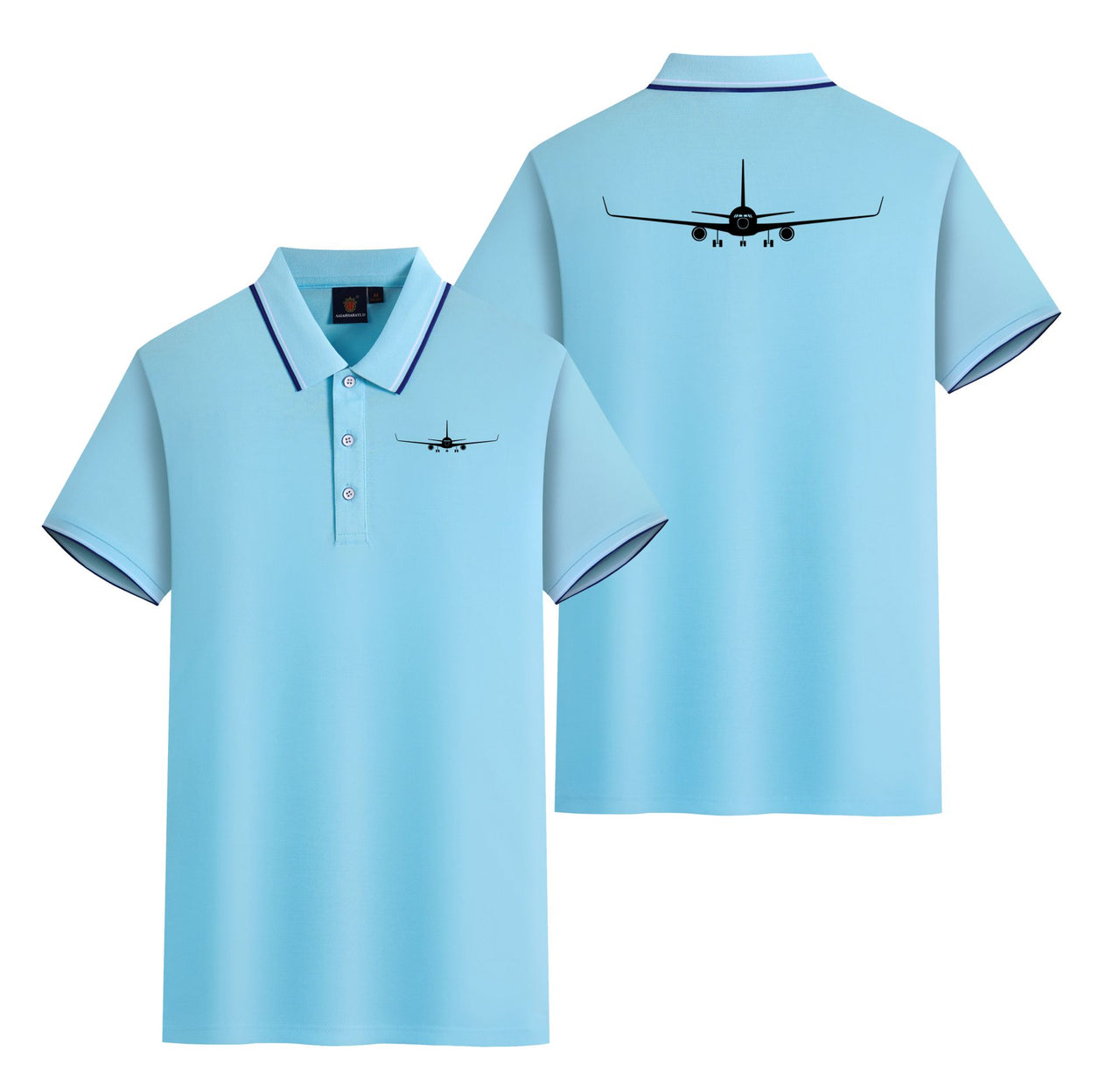 Boeing 767 Silhouette Designed Stylish Polo T-Shirts (Double-Side)