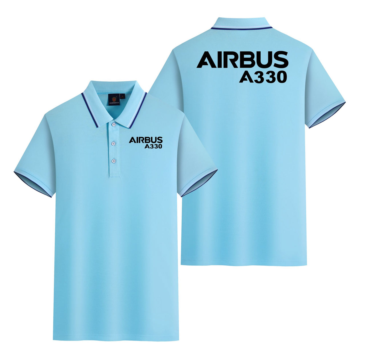 Airbus A330 & Text Designed Stylish Polo T-Shirts (Double-Side)