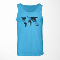 Thumbnail for World Map (Text) Designed Tank Tops
