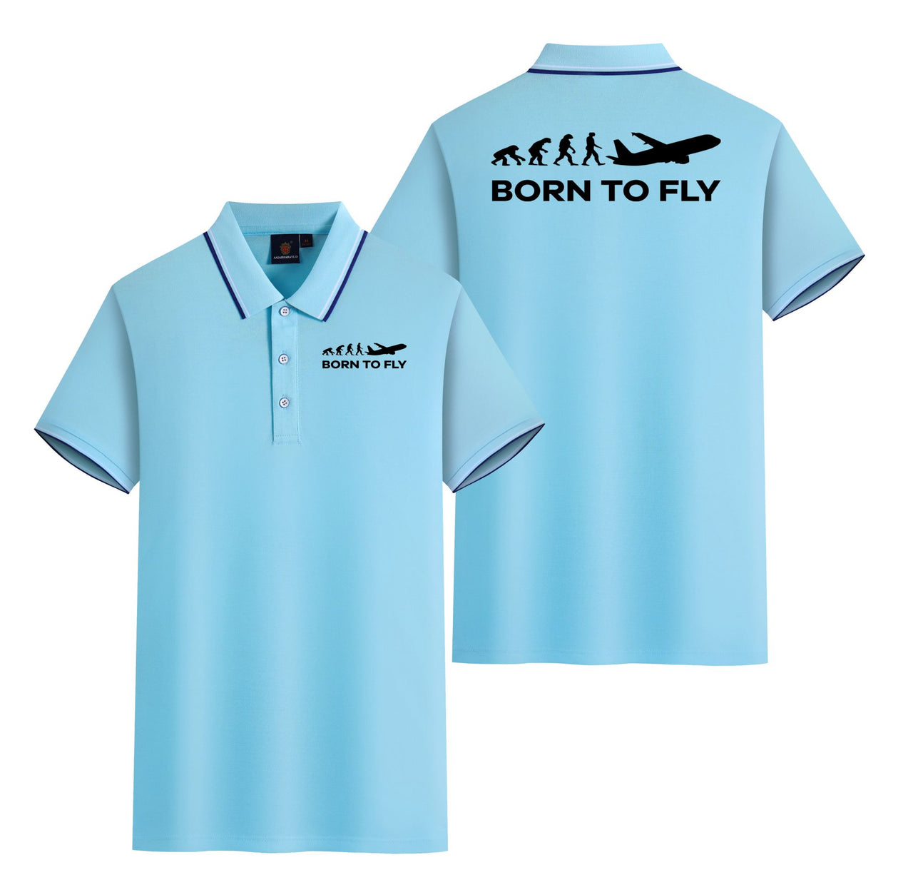 Born To Fly Designed Stylish Polo T-Shirts (Double-Side)