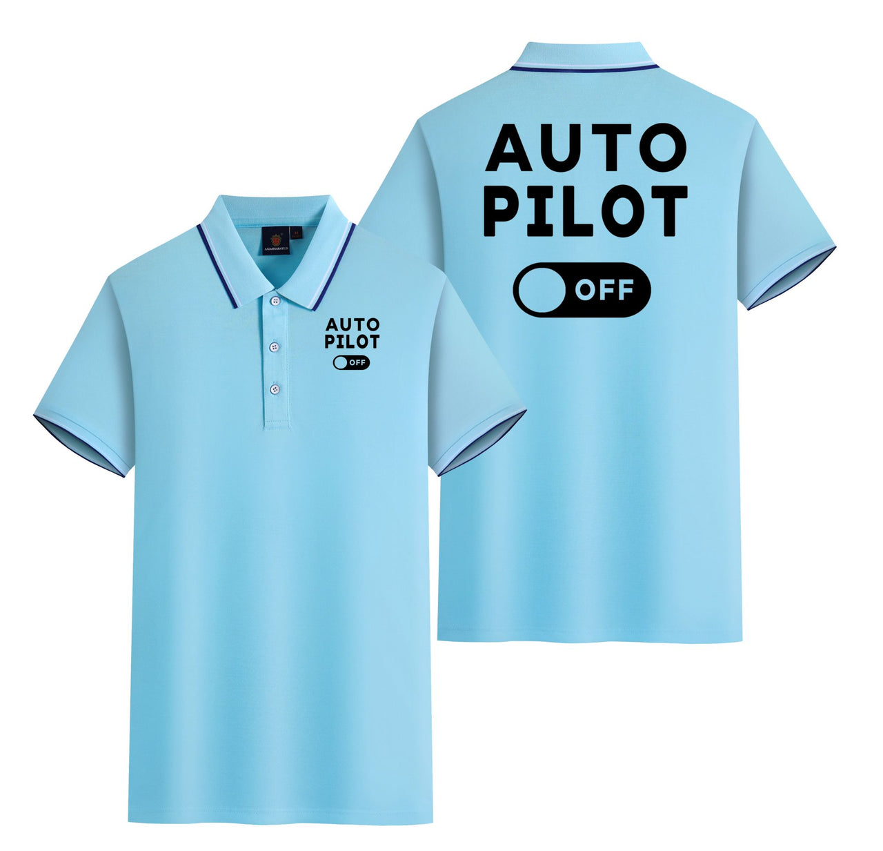 Auto Pilot Off Designed Stylish Polo T-Shirts (Double-Side)