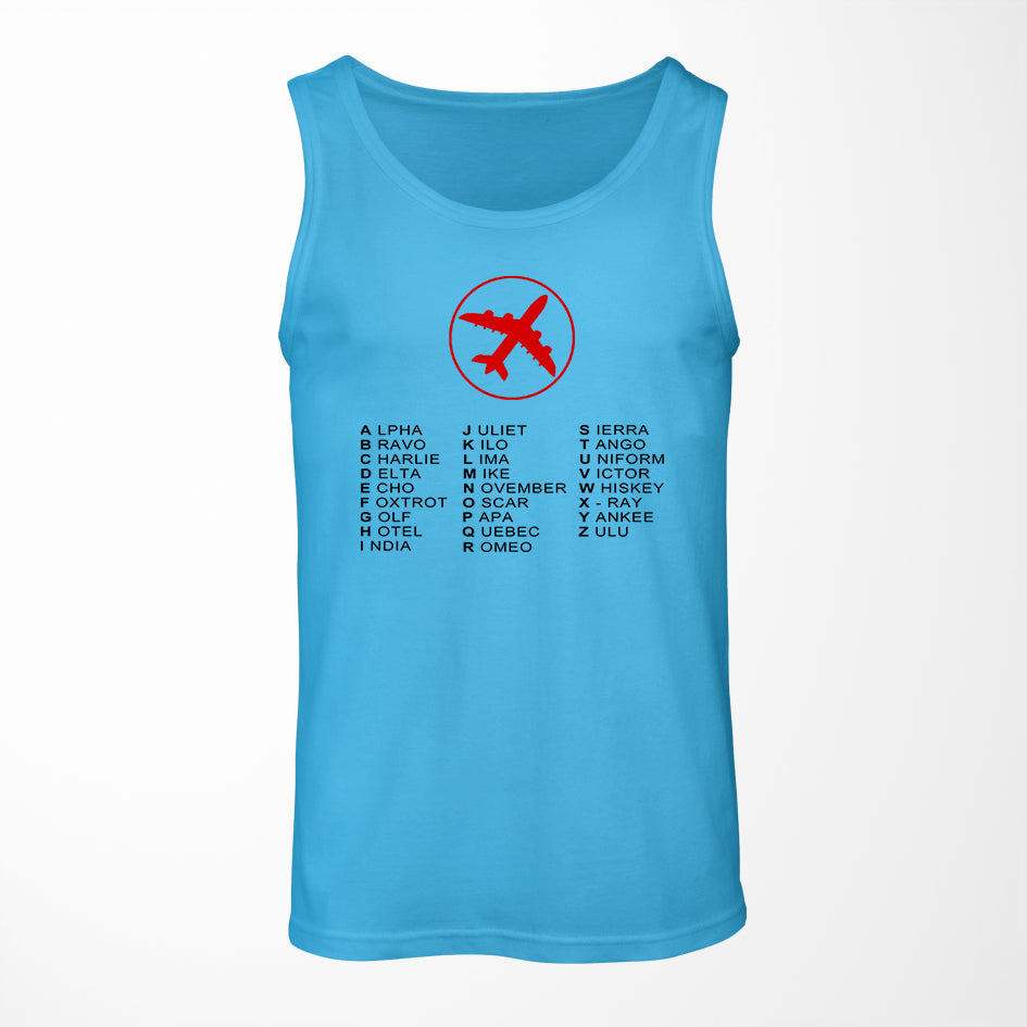 Aviation Alphabet 2 Designed Tank Tops