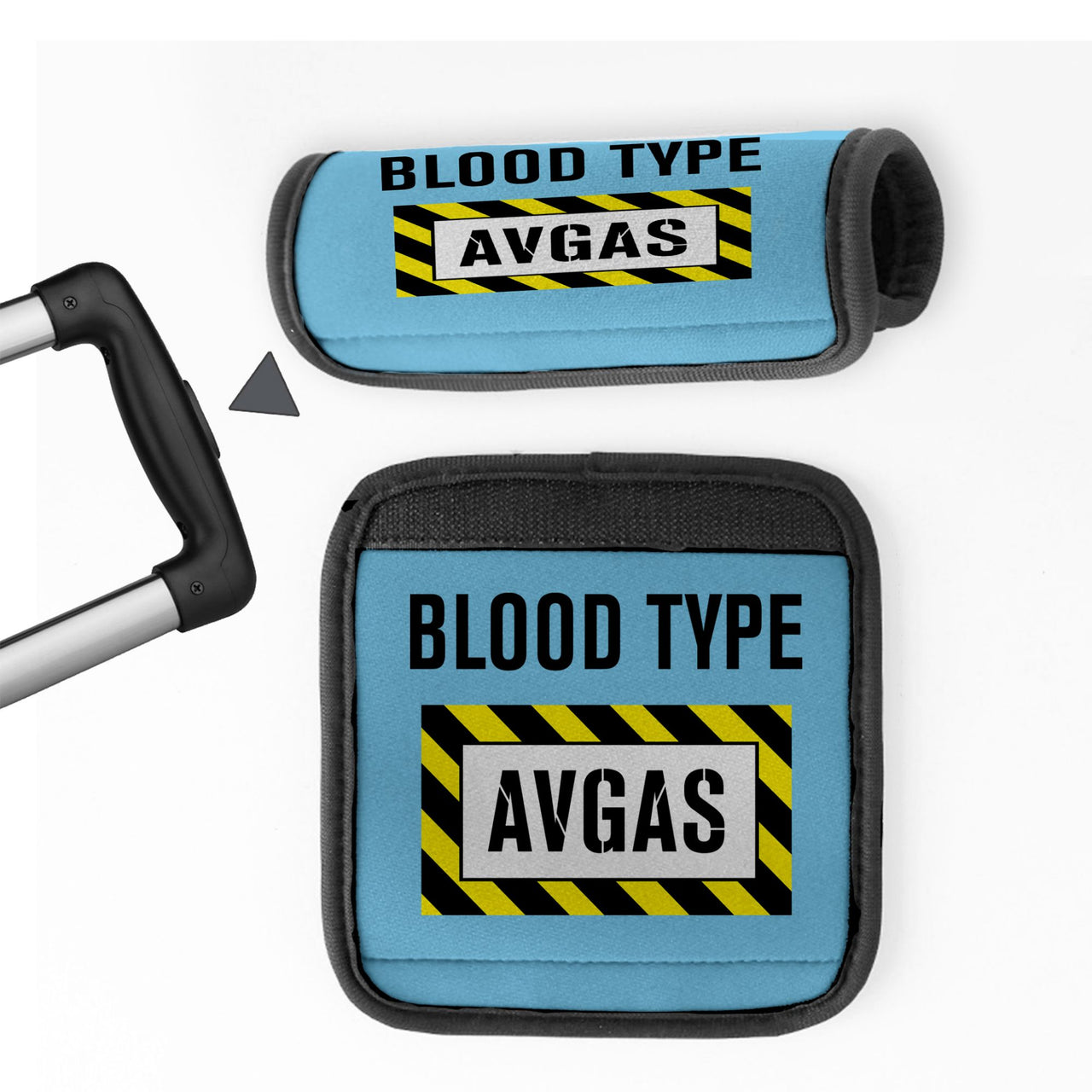 Blood Type AVGAS Designed Neoprene Luggage Handle Covers