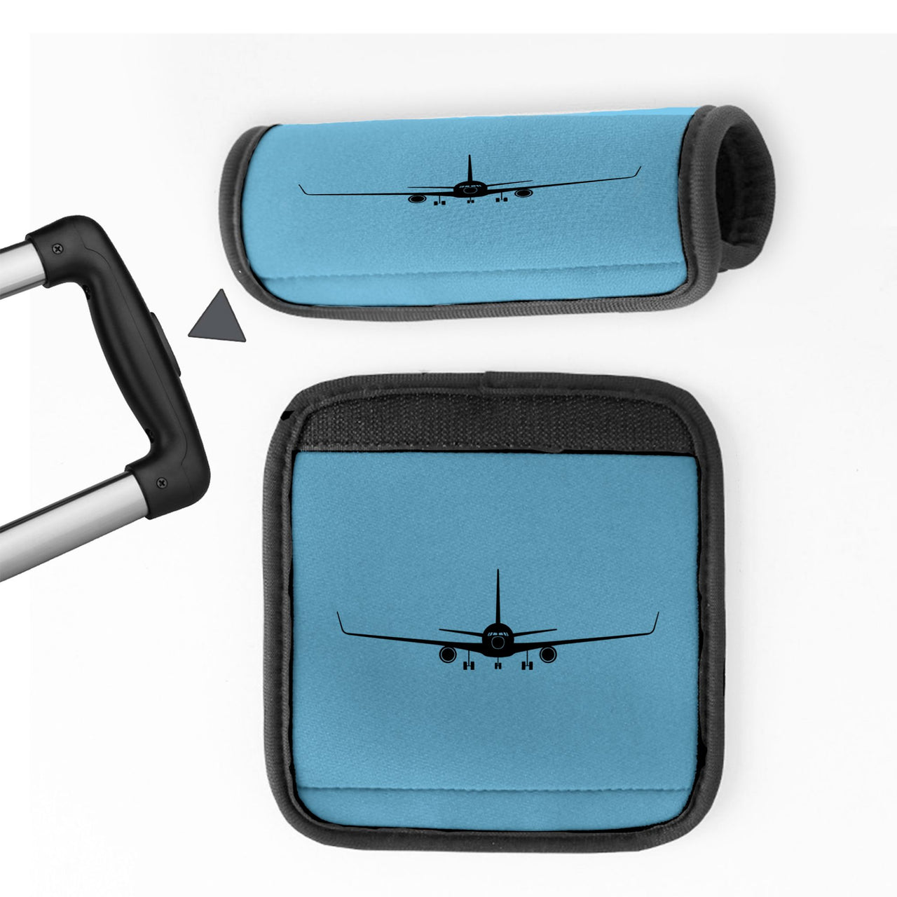 Boeing 767 Silhouette Designed Neoprene Luggage Handle Covers