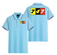 Thumbnail for Flat Colourful 747 Designed Stylish Polo T-Shirts (Double-Side)