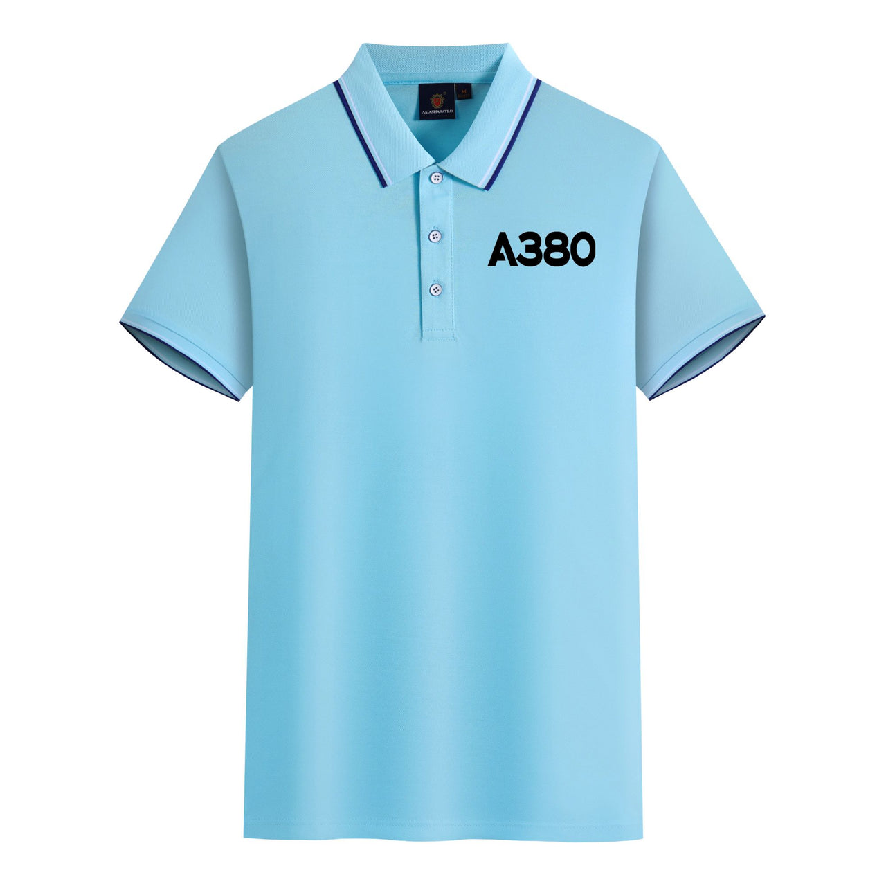 A380 Flat Text Designed Stylish Polo T-Shirts