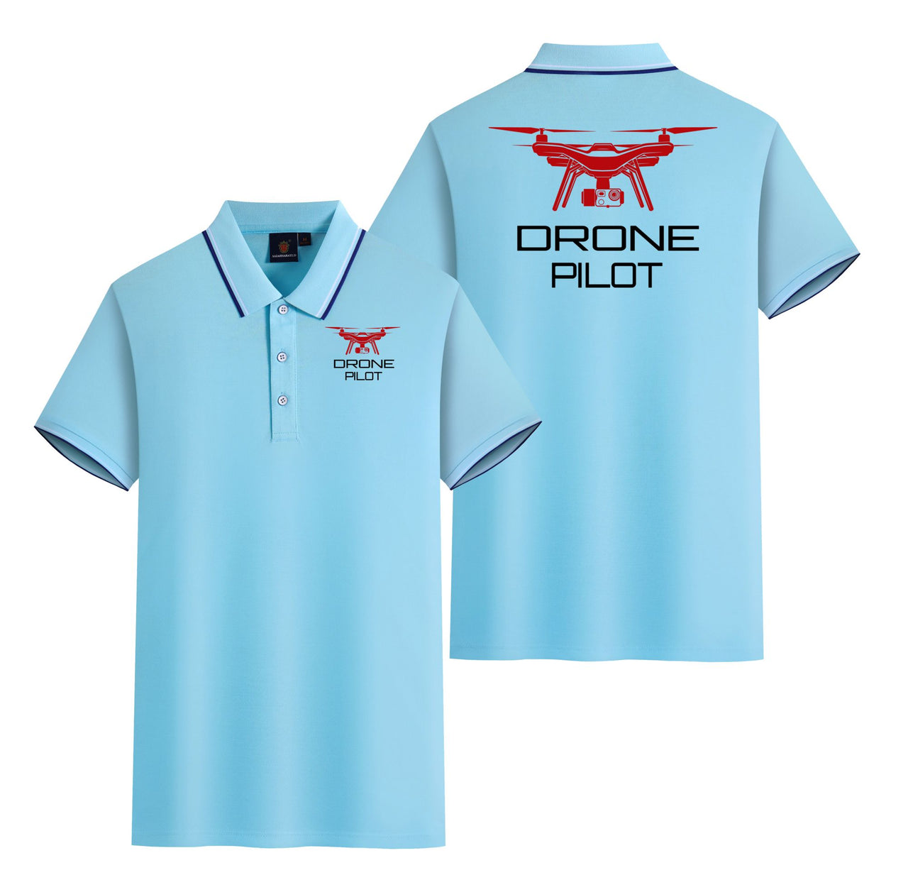 Drone Pilot Designed Stylish Polo T-Shirts (Double-Side)