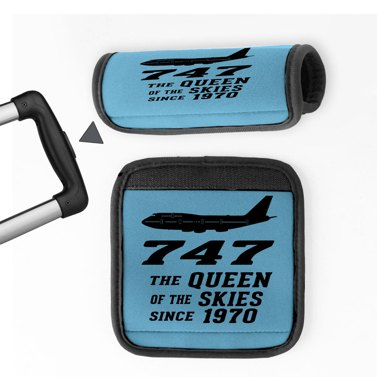 Boeing 747 - Queen of the Skies (2) Designed Neoprene Luggage Handle Covers