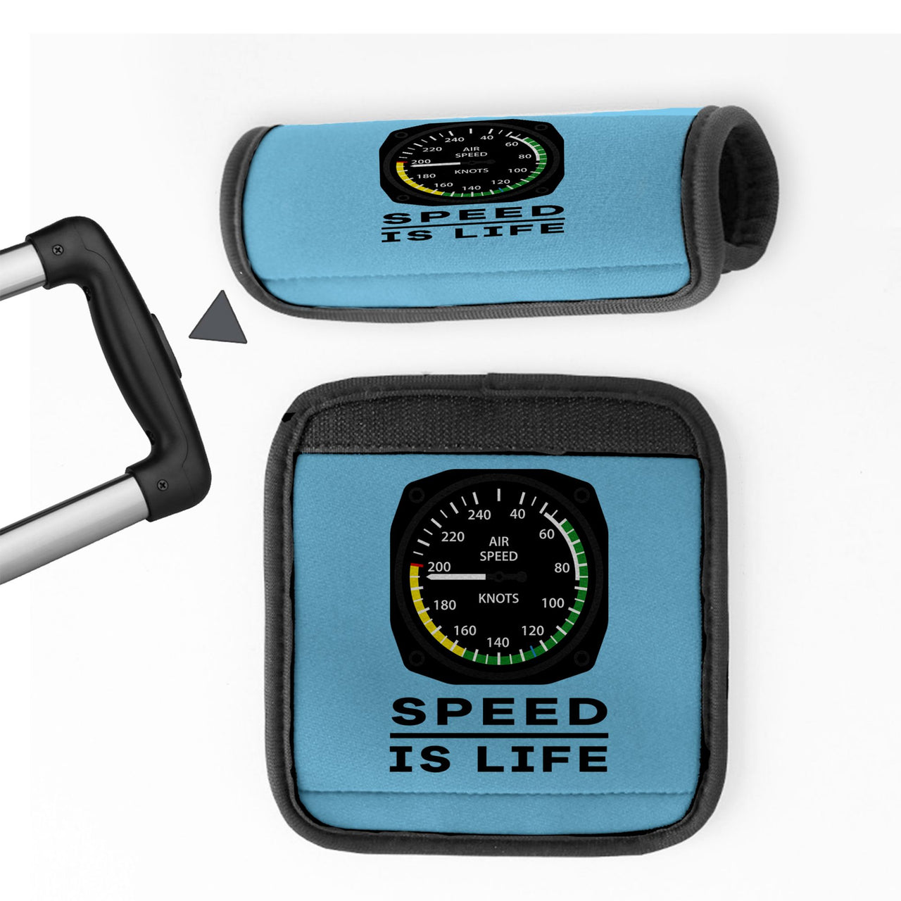 Speed Is Life Designed Neoprene Luggage Handle Covers