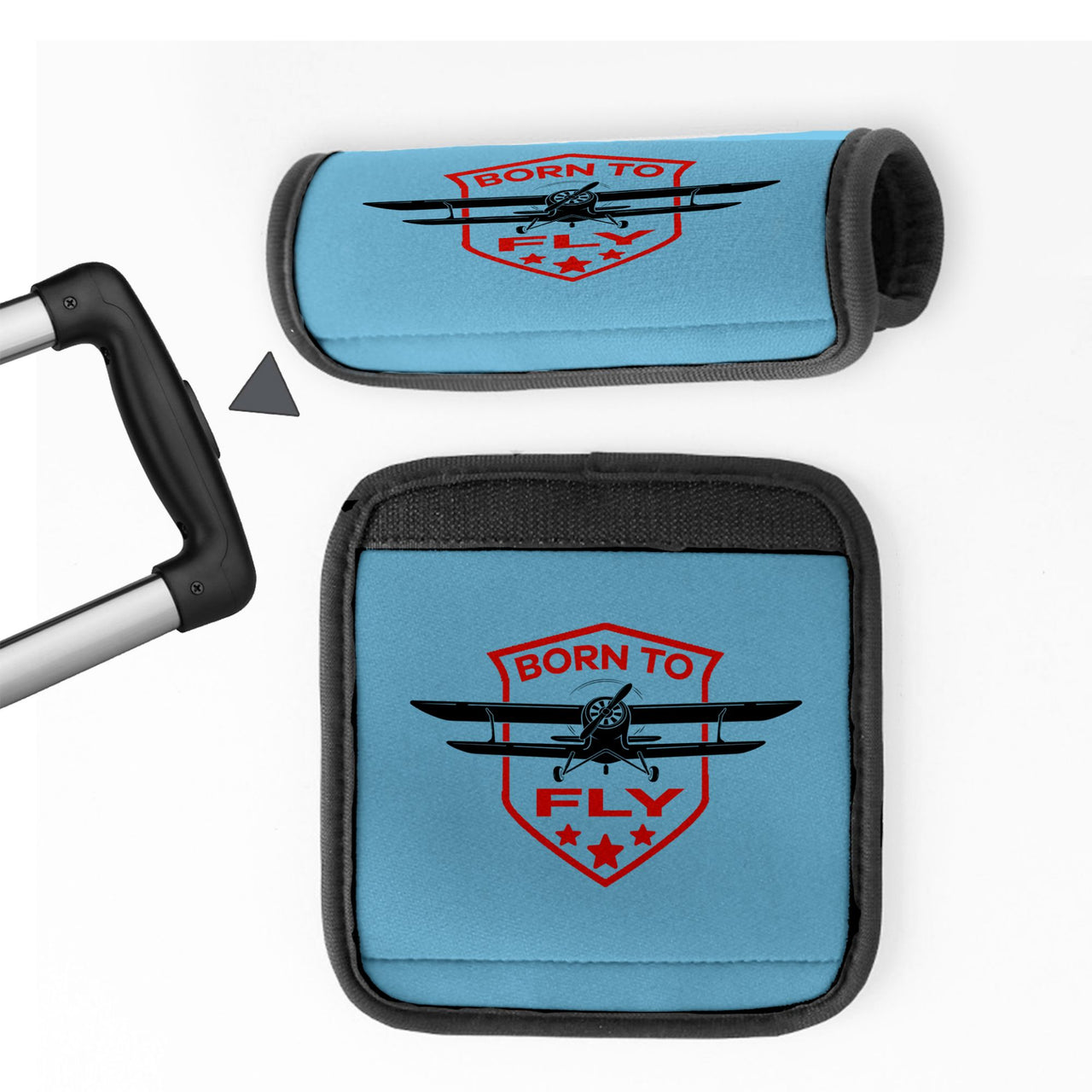Born To Fly Designed Designed Neoprene Luggage Handle Covers