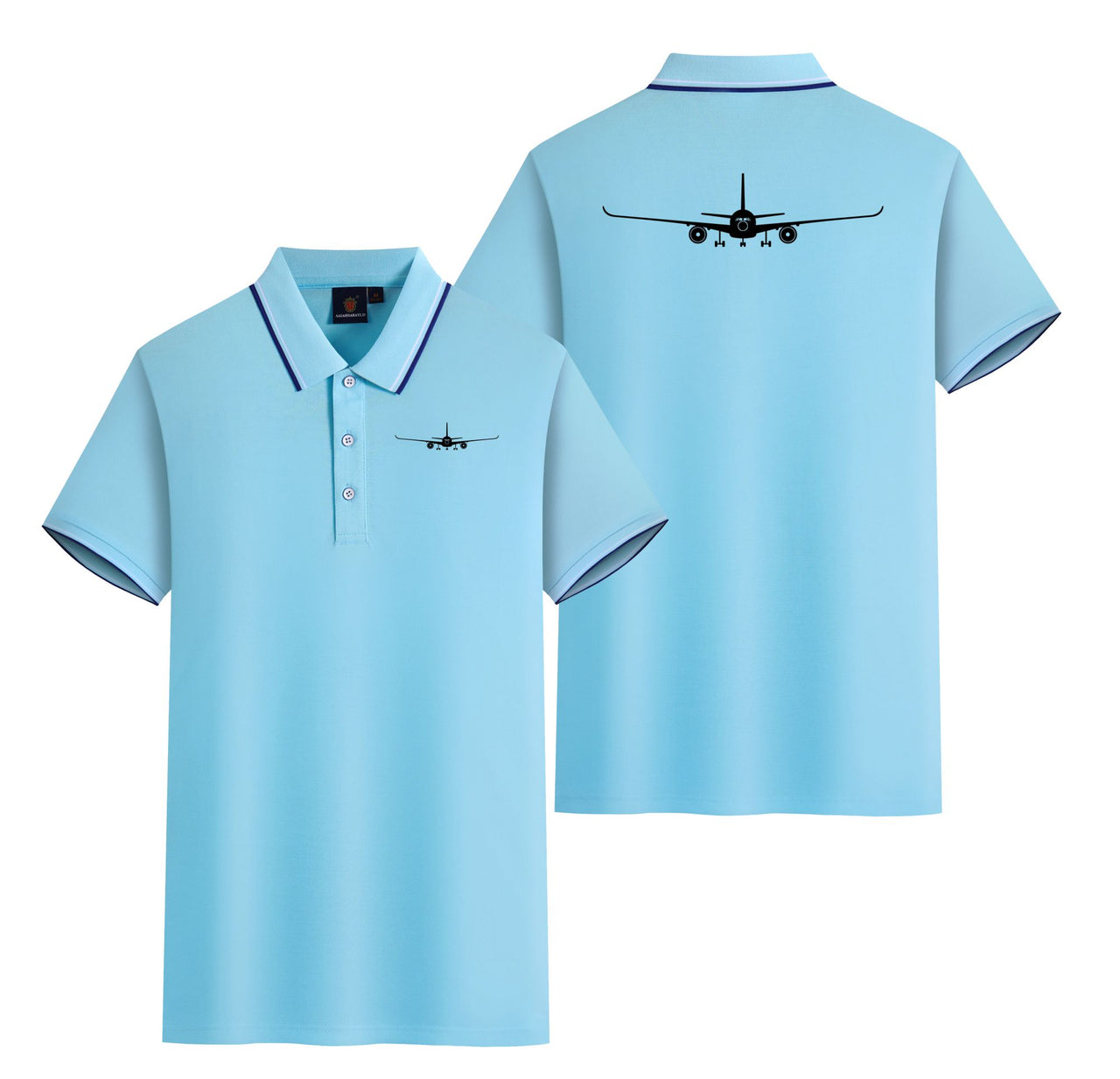 Airbus A350 Silhouette Designed Stylish Polo T-Shirts (Double-Side)